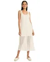 The Good Journey Open Stitch Cotton Midi Dress In White