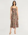 The Good Journey Cypress Stripes Midi Sundress In Brwn,coral