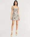 The Good Journey Women's Printed Square-neck Sleeveless Mini Dress In White