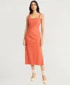The Good Journey Linen Blend Midi Dress