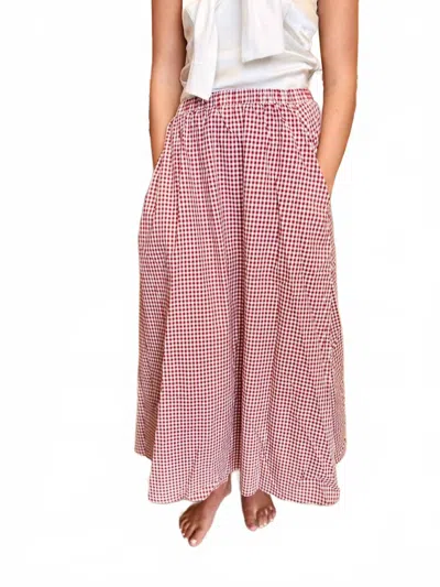 The Good Patch Winslie Midi Skirt In Burgundy In Multi