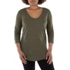 The Good Tee Olive 3/4 Sleeve V-neck Tunic Top