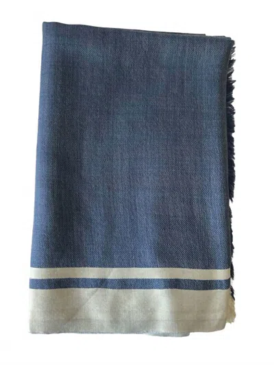 The Gray Crab Women's Silk Scarf In Blue White