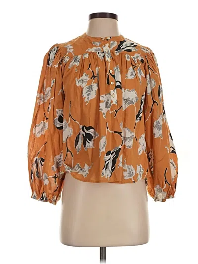 Pre-owned The Great 3/4 Sleeve Blouse In Orange
