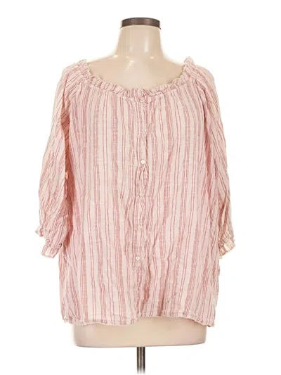 Pre-owned The Great 3/4 Sleeve Blouse In Pink