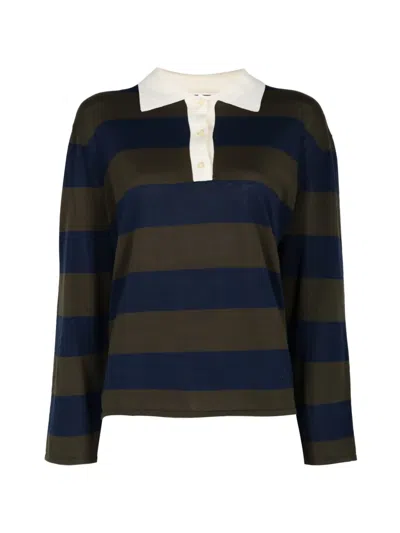 The Great Academy Striped Polo Top In Multi