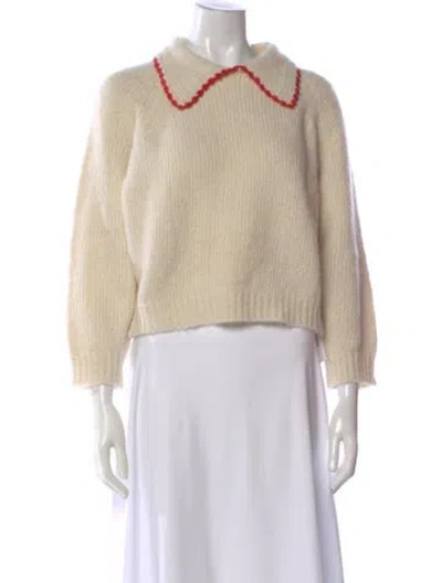 Pre-owned The Great Alpaca Crew Neck Sweater In Neutral
