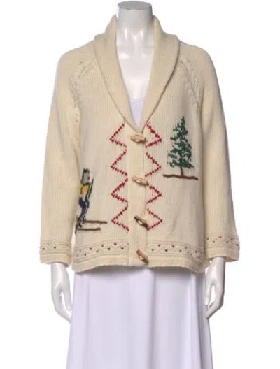 Pre-owned The Great Alpaca Graphic Print Sweater In Neutral
