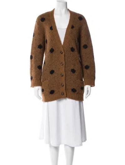 Pre-owned The Great Alpaca Polka Dot Print Sweater In Brown