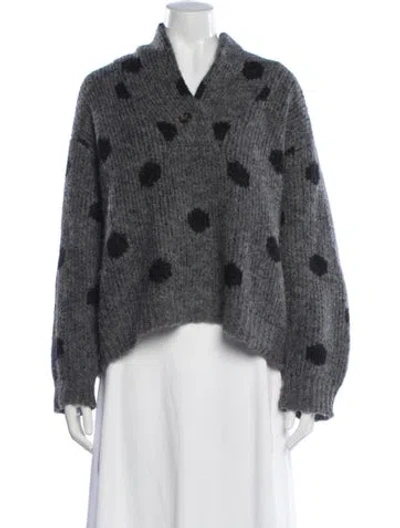 Pre-owned The Great Alpaca Printed Sweater In Grey