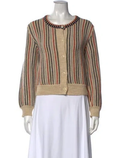 Pre-owned The Great Alpaca Striped Sweater In Brown