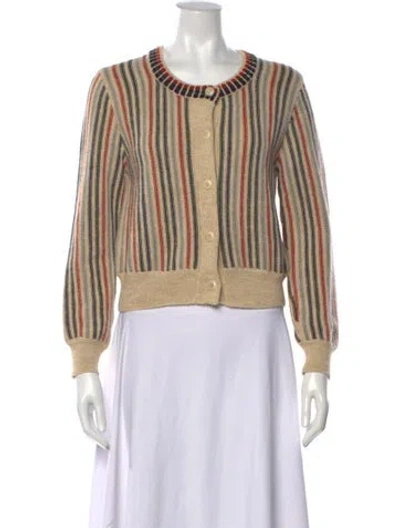 Pre-owned The Great Alpaca Striped Sweater In Brown