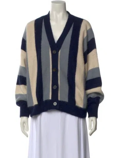 Pre-owned The Great Angora Striped Sweater In Blue