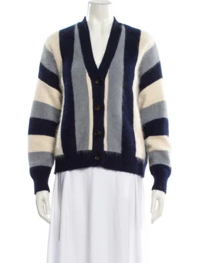Pre-owned The Great Angora Striped Sweater In Blue