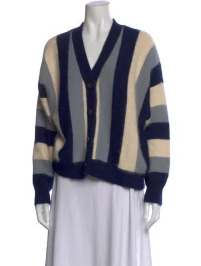 Pre-owned The Great Angora Striped Sweater In Blue