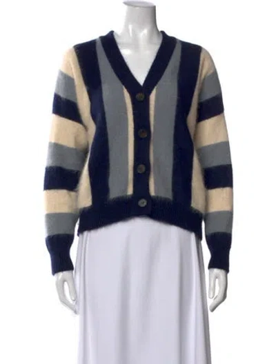 Pre-owned The Great Angora Striped Sweater In Blue