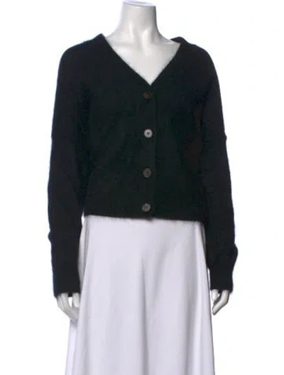 Pre-owned The Great Angora V-neck Sweater In Green