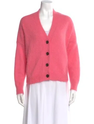 Pre-owned The Great Angora V-neck Sweater In Pink