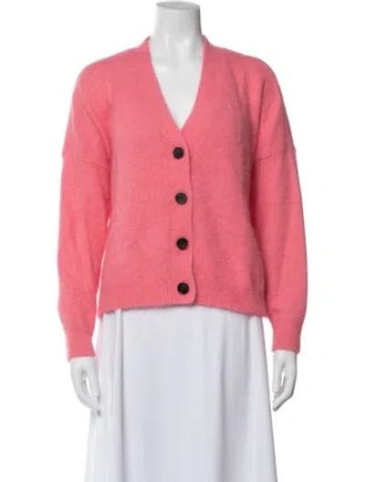 Pre-owned The Great Angora V-neck Sweater In Pink
