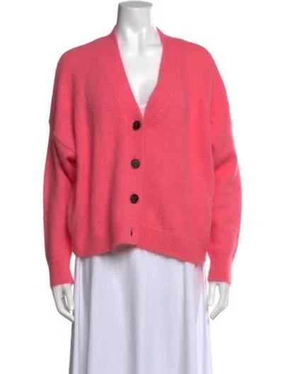 Pre-owned The Great Angora V-neck Sweater In Pink