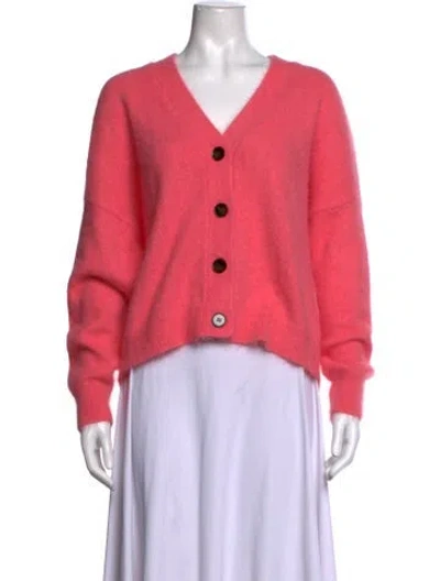 Pre-owned The Great Angora V-neck Sweater In Pink