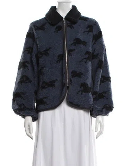 Pre-owned The Great Animal Print Jacket In Blue