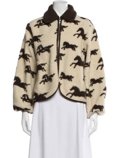 Pre-owned The Great Animal Print Jacket In Neutral