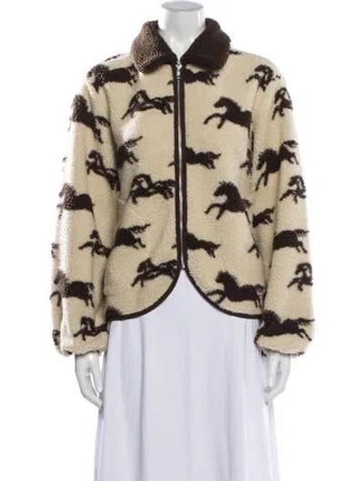 Pre-owned The Great Animal Print Jacket In Neutrals