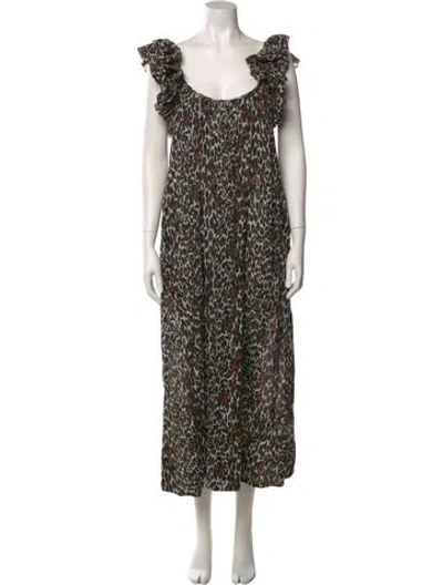 Pre-owned The Great Animal Print Long Dress In Multi