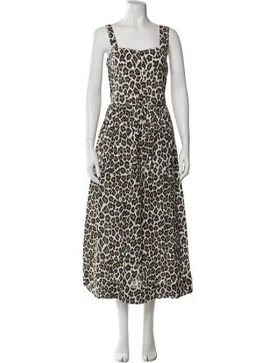Pre-owned The Great Animal Print Long Dress In Multi