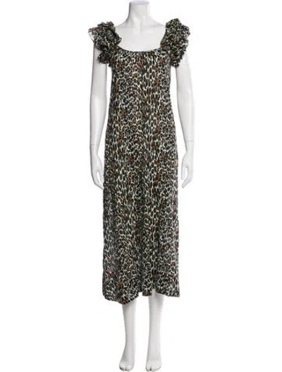 Pre-owned The Great Animal Print Long Dress W/ Tags In Multi