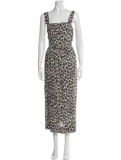 Pre-owned The Great Animal Print Midi Length Dress In Multi