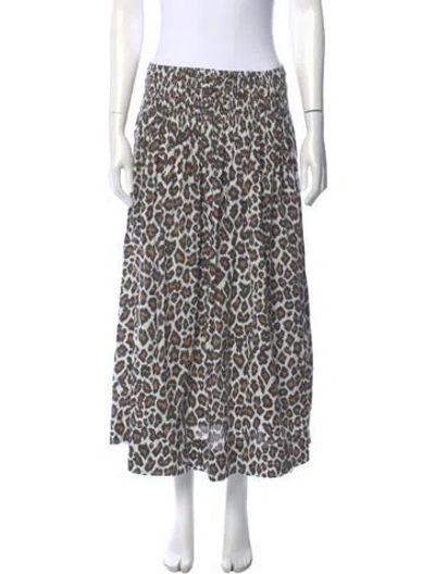 Pre-owned The Great Animal Print Midi Length Skirt In Multi