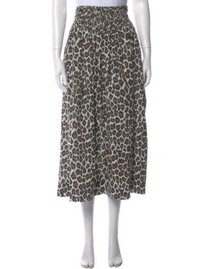 Pre-owned The Great Animal Print Midi Length Skirt In Multi