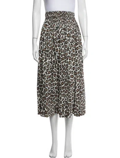 Pre-owned The Great Animal Print Midi Length Skirt In Neutrals