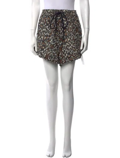 Pre-owned The Great Animal Print Mini Shorts In Neutrals