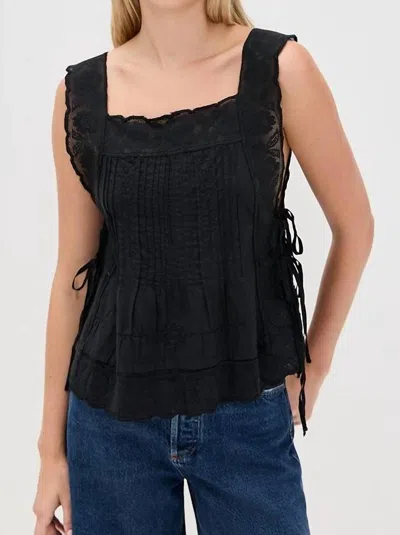The Great Attic Lace Cami Top In Black