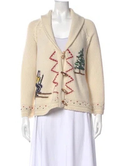 Pre-owned The Great Baby Alpaca Graphic Print Sweater In Neutral