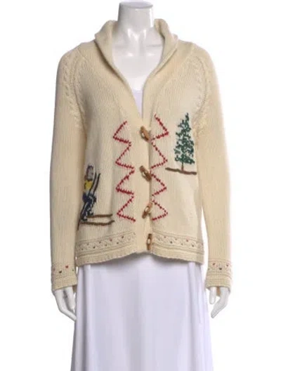 Pre-owned The Great Baby Alpaca Graphic Print Sweater In White