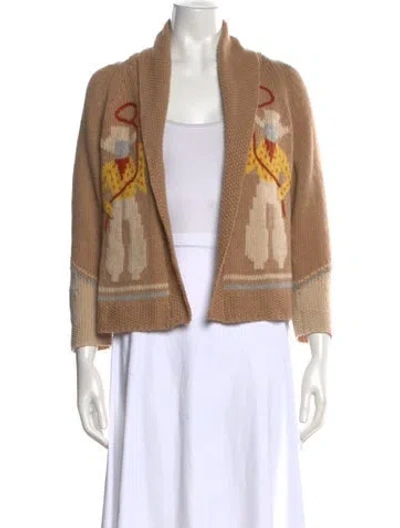 Pre-owned The Great Baby Alpaca Graphic Print Sweater In Yellow