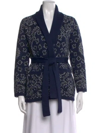 Pre-owned The Great Baby Alpaca Paisley Print Sweater In Blue
