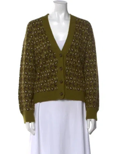 Pre-owned The Great Baby Alpaca Printed Sweater In Green