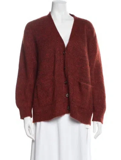 Pre-owned The Great Baby Alpaca V-neck Sweater In Red