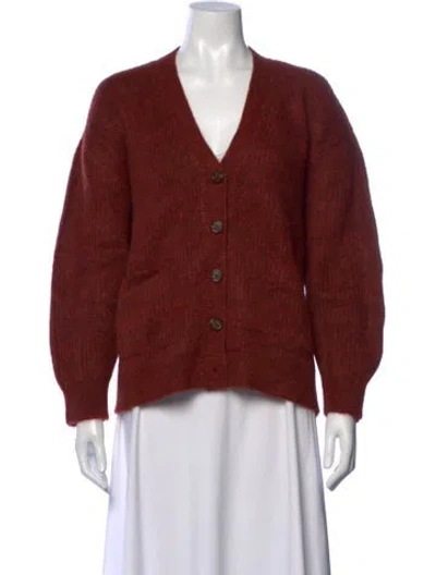 Pre-owned The Great Baby Alpaca V-neck Sweater In Red