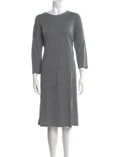 Pre-owned The Great Bateau Neckline Knee-length Dress In Gray