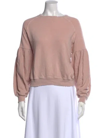 Pre-owned The Great Bateau Neckline Long Sleeve Sweatshirt In Pink