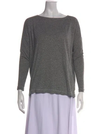 Pre-owned The Great Bateau Neckline Long Sleeve T-shirt In Grey