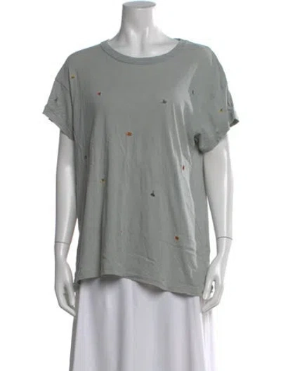 Pre-owned The Great Bateau Neckline Short Sleeve T-shirt In Gray