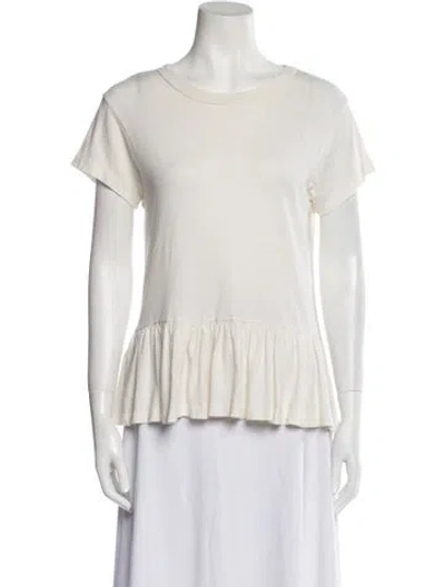 Pre-owned The Great Bateau Neckline Short Sleeve T-shirt In Neutral