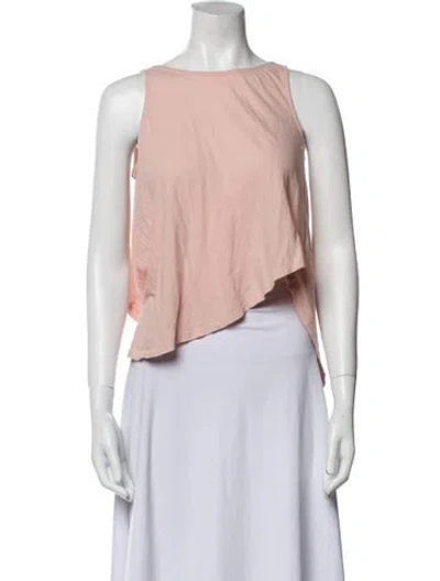 Pre-owned The Great Bateau Neckline Sleeveless Crop Top In Pink